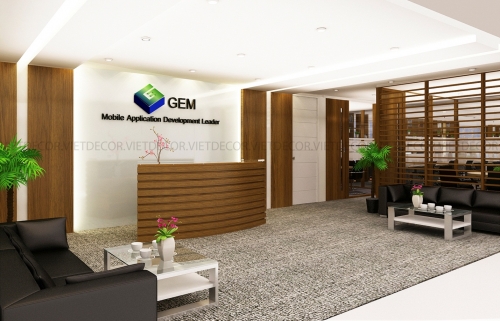 Thiết kế nội thất khu vực văn phòng và cung cấp sản phẩm nội thất Công ty GEM