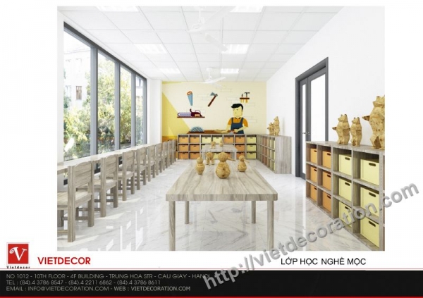Hình ảnh thiết kế nội thất trường trường tiểu học Sunshine Maple Bear
